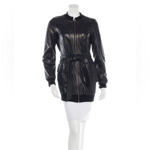 Black Diane von Furstenberg leather coat Small 4 sexy fits like a glove